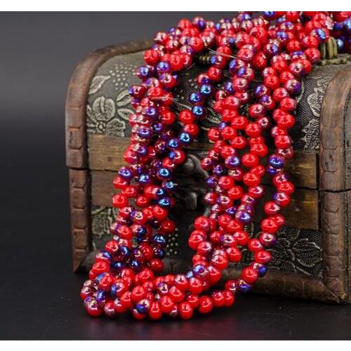 KAMTOP 98pcs Plating crystal loose beads 6MM Side hole bead DIY Handmade Make,earring, bracelet Fashion jewelry