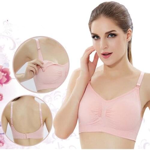 6 Colors Maternity Nursing Bra Front Open Wireless Pregnancy Bras Pregnant Underwear Solid Seamless Breastfeeding Bra Plus Size