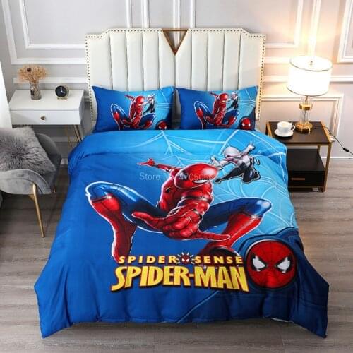 Disney Spiderman Bedding Set Duvet Cover Comforter Cover Bedclothes Polyester 2/3/4 Pcs for Boys Birthday Gift