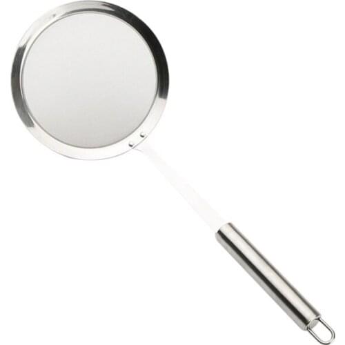 304 Oil Separation Grid Stainless Steel Long Shank Filter Soup Milk Filter Hot Pot Cannon Spoon Fishing Hosuehold Kitchen Suppli