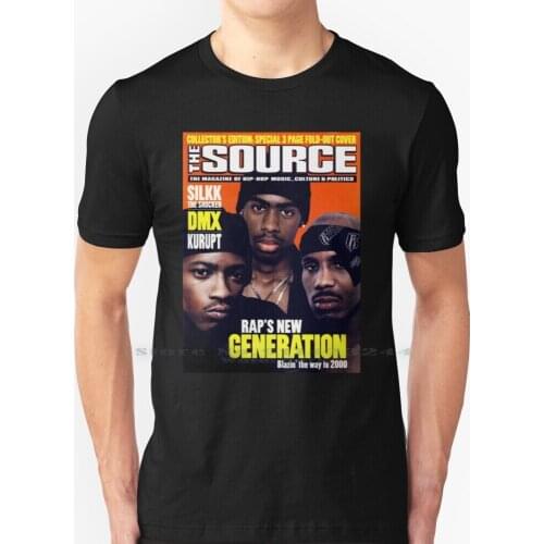 Source 90s T Shirt 100% Pure Cotton 90s Hip Hop Queen Latifah Hand Drawn Illustrated Black And White Ink Gold Biggie Dmx Snoop