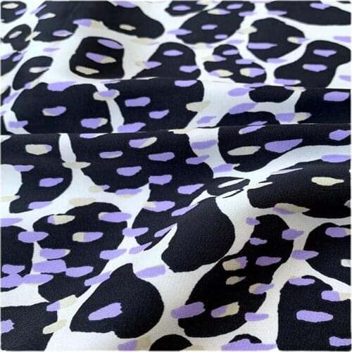 Width 59" Printed Glossy Acetate Like Chiffon Fabric By The Half Yard For Dress Shirt Material