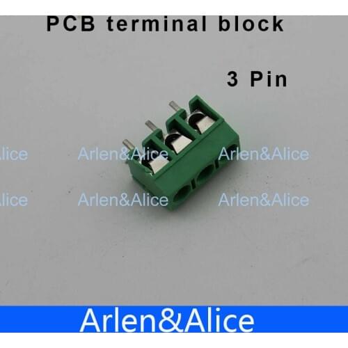 500 pcs 3 Pin Screw Green PCB Terminal Block Connector 5mm Pitch