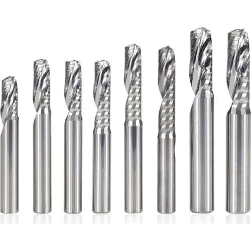 Single flute end mill 4/6 mm shank cnc router bit for cutting aluminum spial carbide end mill bit