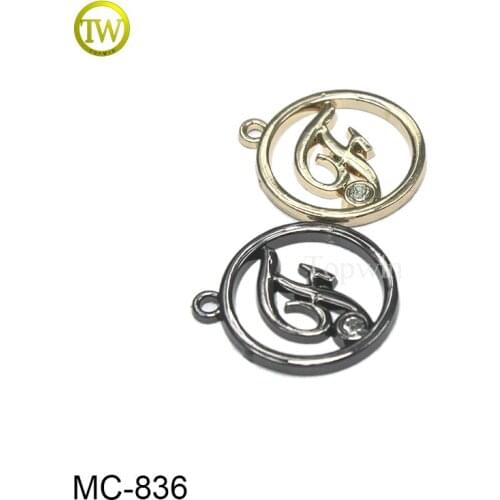 MC836 custom Shoe/Jeans/Clothes Accessories Metal Tag Patch label with diamond