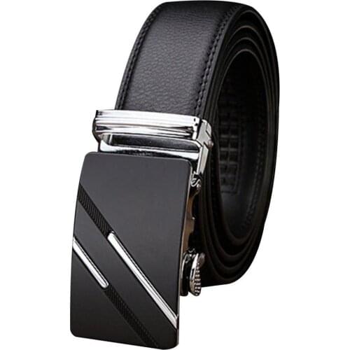 Luxury Business Men Belt Automatic Buckle Adjustable Faux Leather Men Waist Belt Banquet Party Clothes Accessories