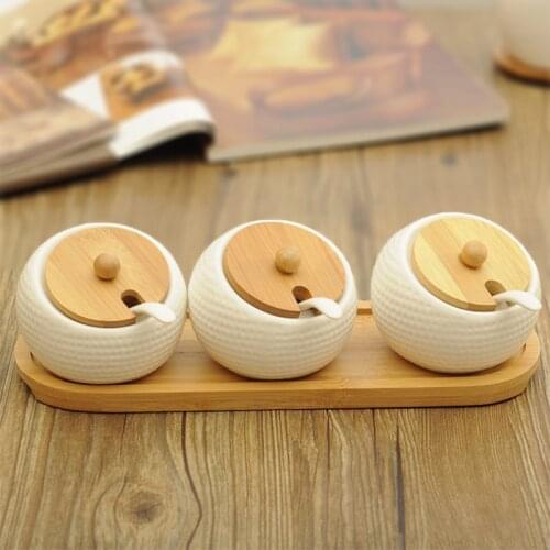 Brief spice jar piece set kitchen ceramic spice jar sauce pot condiment bottles flavorfully jar set