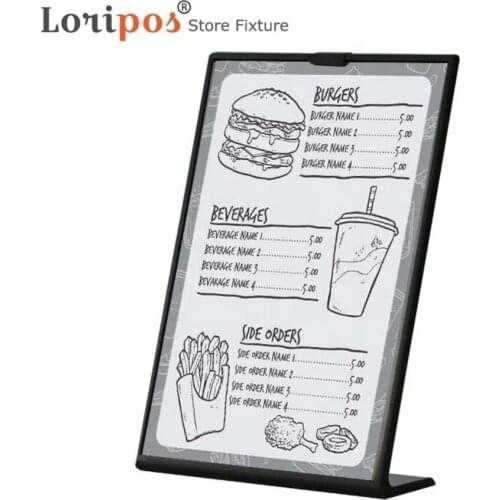 A4 L Shape Tabletop Acrylic Menu Sign Holder Promotion Products Counter Leaflet Flyer Poster Holder Display Stands Frame