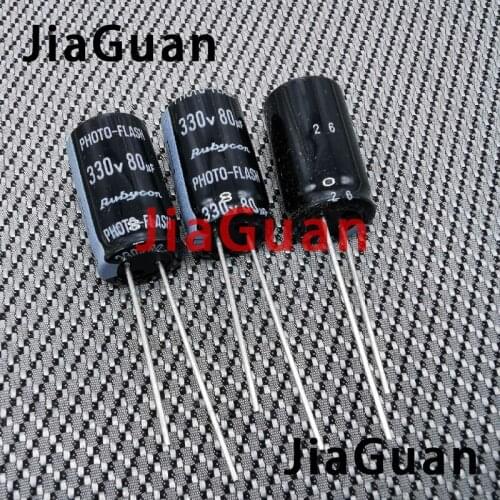 10PCS NEW RUBYCON PHOTO-FLASH 330V80UF 13X23MM Flash Electrolytic Capacitor 80uF/330V FW 330v 80uf