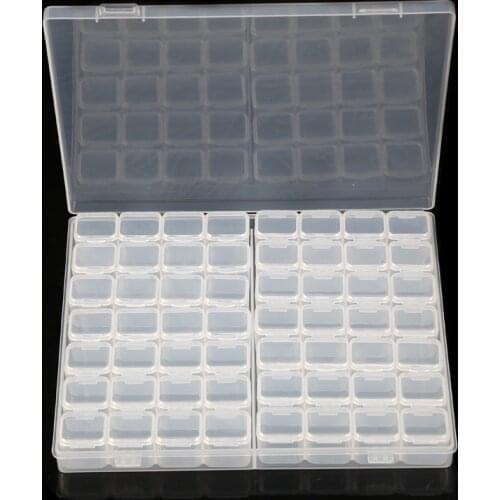 56 Slots Bottles Diamond Painting Storage Box Plastic Nail Art Organizer Rhinestone Beads Case Holder Container Accessories