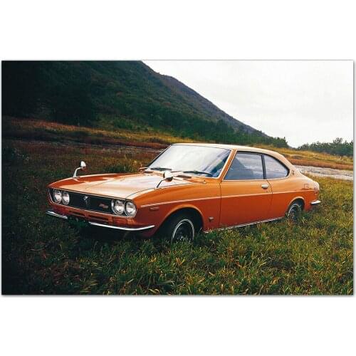 Classic Car Poster Mazda Capella Rotary Coupe Canvas Paintings Vehicle Picture Wall Art for Living Room Home Decor