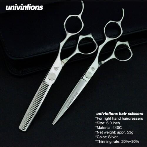 Univinlions 6" Special Thinning Scissors Barber Salon Set Cutting Thinning Styling Tools Professional Hairdressing Scissors Kit