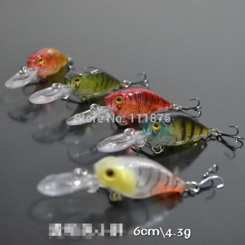 New Arrival Premium Quality Fishing Lures Crankbaits Lot 5pcs 6cm-4.3g Hard Baits Plastic lures Minnow Fishing Tackle