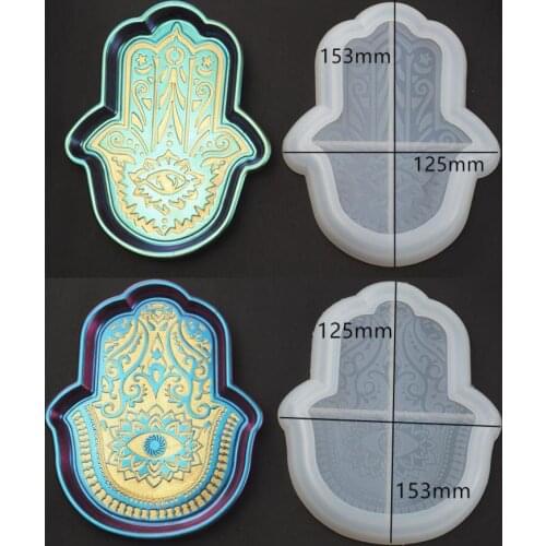 Diy Fatima Hand Resin Silicone Mold for Eye of God Crystal Epoxy Mold Palm Palm Dish Silicone Mold for Resin
