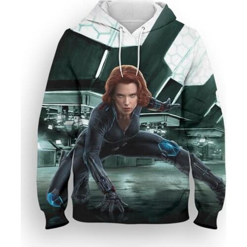 Black Widow Mens Tracksuit Spring Marvel 3D Print Cool Women Hoodie Sweatshirt Casual Streetwear Children Clothing