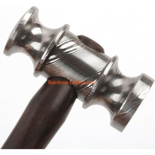 L=162mm pattern steel hammer +Purple sandalwood Handle handmade hammers DIY Household hammer tools Leather carving hammer