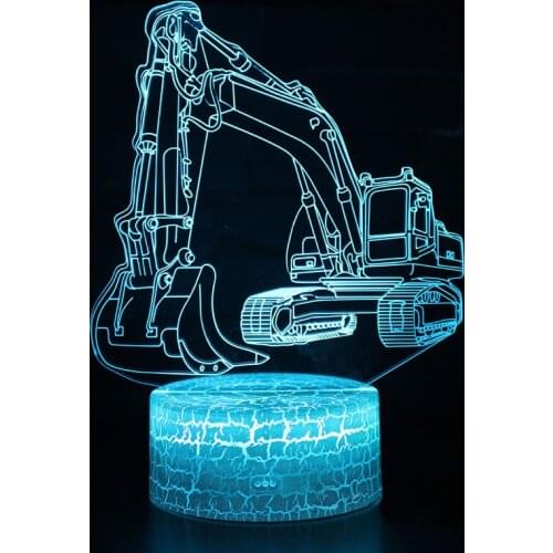 Super excavator theme 3D Lamp LED night light 7 Color Change Touch Mood Lamp Christmas present Dropshippping