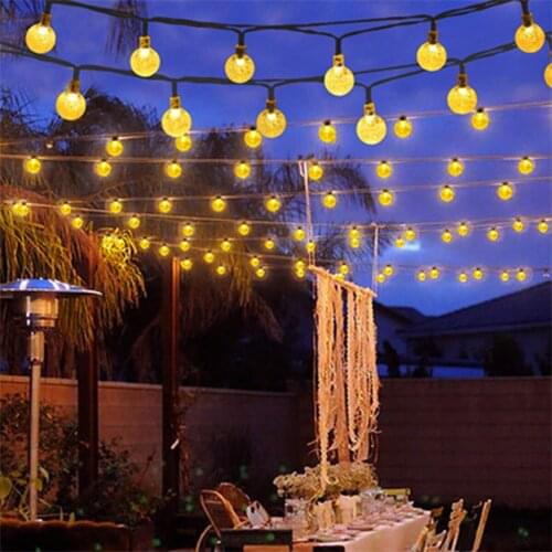 FAROOT LED Chandelier Bubble Shape Solar Light String Creative Christmas Decoration Light String Garden Ground Light Hot