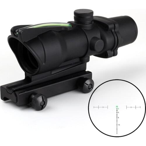 Tactical Optical Scope Cityhunter Hunting Scope Red Green Illuminated 4X32 Real Fiber Optical Riflescope Glass Etched Reticle