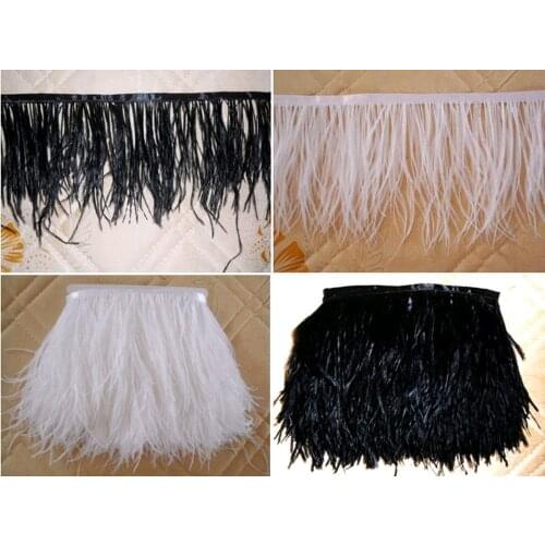 High-grade Ostrich feather edging fabric,Feather skirt material,Feather cloth belt,100cm long/pcs