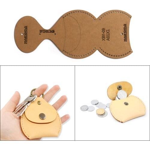1Set DIY Kraft Paper Template New Lovely Fashion Creative Coin Purse Leather Craft Pattern DIY Stencil Sewing Pattern 8.5*8.3cm