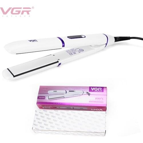 VGR LED display Straightening Hair Curler 2 in 1 Mini Ceramic Straightening Corrugated Curling Styling Tool Electric Hair Curler