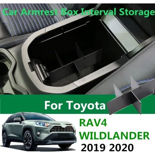 Glove Box Organizer Car Armrest Box Interval Storage For Toyota RAV4 WILDLANDER 2019 2020 Car Armrest Box Separating Accessories