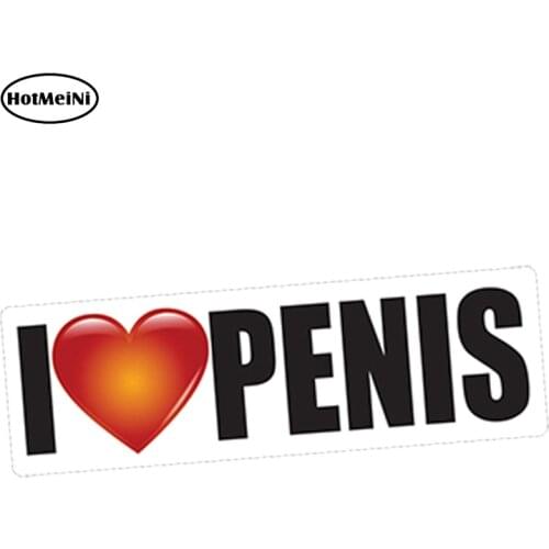 HotMeiNi 13cm X 3.9cm Funny Car Styling I LOVE PENIS Decal Vinyl Sticker Bumper Window PRANK Joke Waterproof DIY Car Sticker