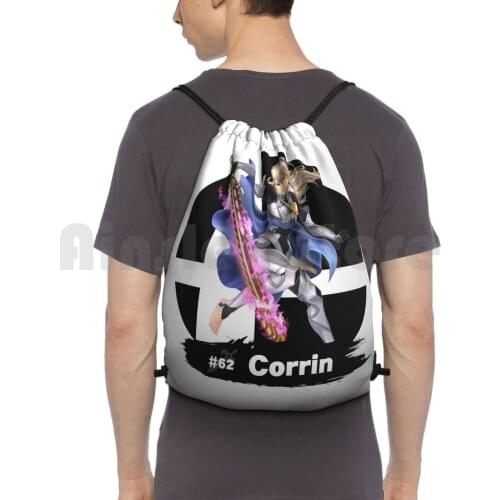Super Smash Bros Ultimate-62 Female Corrin Backpack Drawstring Bags Gym Bag Waterproof Corrin Smash Bros Ultimate