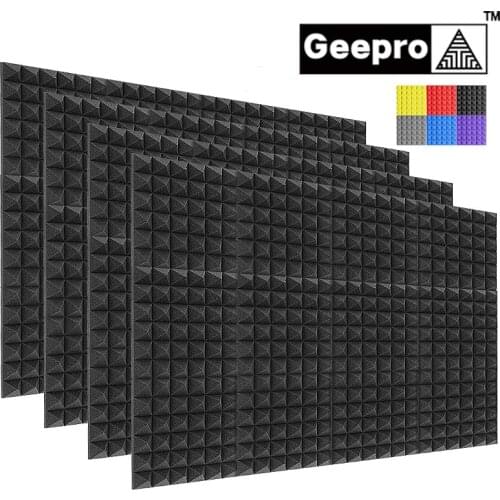 Geepro 24pcs Soundproofing Panel Acoustic Foam Sound Treatment Studio Room Absorption Tiles Polyurethane Foam Panels