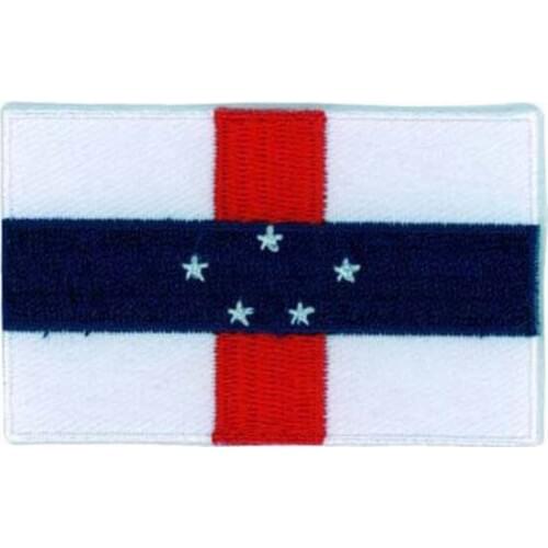 2.5" Dutch Antilles Embroidered Badges merrow&flat broder iron on backing free shipping by Post