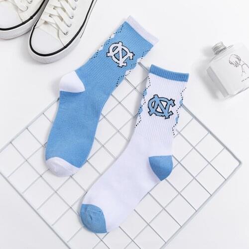 21 Street Fashion Crew Socks Senior Post Graduate North Carolina University Blue White College Junior Student Freshman Sophomore