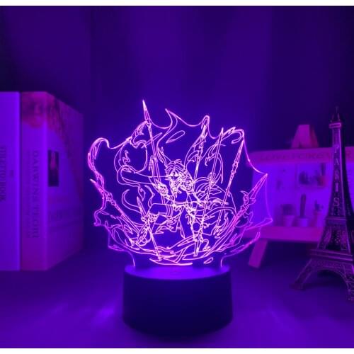 3d Led Night Light Lamp Genshin Impact Xiao Acrylic Led Lamp Game