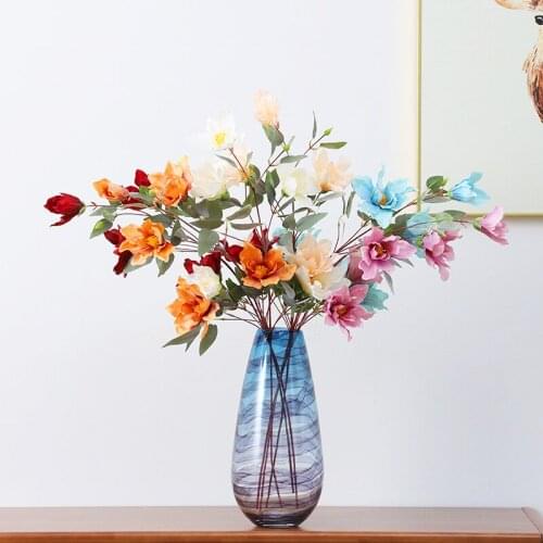 5 head Clivia Miniata wedding decro artificial flower garden birthday party decoration kaffir lily home gift box