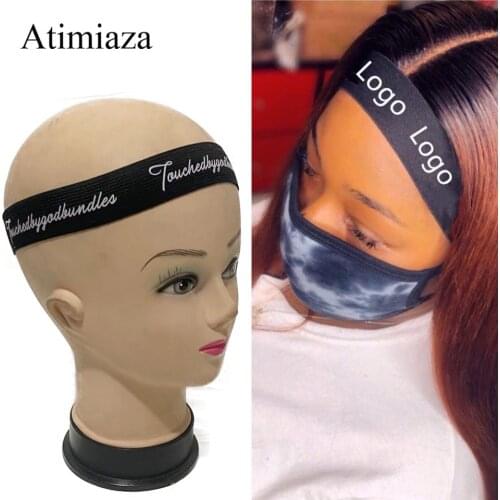 50pc Custom Logo Edge Layer Slayer Wholesale Adjustable Elastic Edge Laying Scarf Edge Wraps For Hair Frontals Wigs Headband