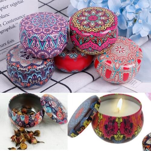 6 Kinds Of Scented Candles With Flowers Tin Can Fragrance Handmade Scented Candle Natural Soy Wax Home Decor