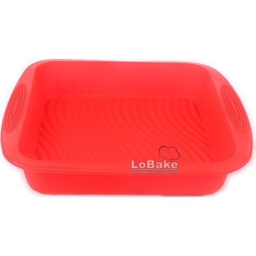 8 inches Rectangle Silicone Cake Mold with Handle Fondant Mousse Bread Mould Toast Baking Pan Tin DIY Bakery Accessories
