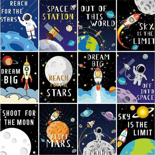 MomoArt 5D DIY Diamond Painting Space Full Square Square Drill Diamond Embroidery Astronaut Landscape Home Decor Gift