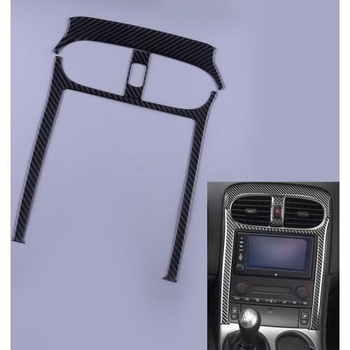 Black Carbon Fiber Car Center Control Panel Trim Console Navigation Cover Frame Kit Fit for Chevrolet Corvette C6 2005 2006 2007