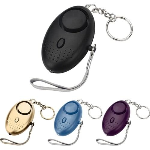 High Brightness LED Light Safety Key Chain Pedant Portable Security Self Defense Alarms Women Self-Defense 130 DB Decibels