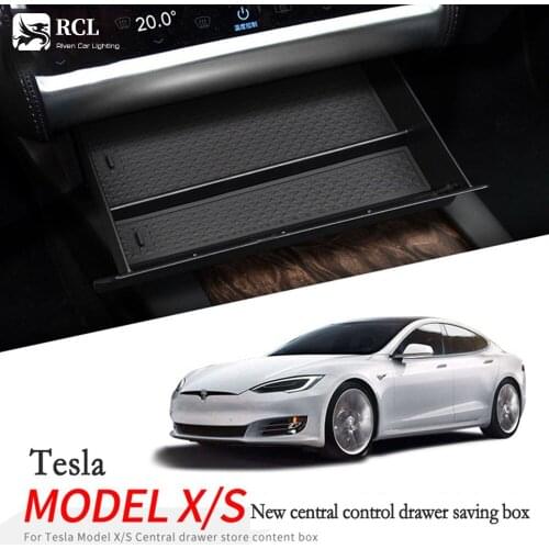 Central Storage Box Interior Car-mounted Handbox Compartment Drawer Box Car Refit Interior Accessories For Tesla Model S X