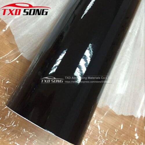 30CMx1M/2M/3M/4M/5M/6M Black Glossy Vinyl Film Gloss Glossy Car Wrap Foil Sticker With Air Bubble Free Motorcycle Car Wrapping