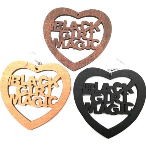 Black Girl Magic Wooden Earrings can mixed 3 colors
