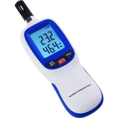 Digital Hygrometer Humidity & Temperature Meter Dew point and Wet-bulb Temperature range -20~70degC Humidity range 0~100%RH