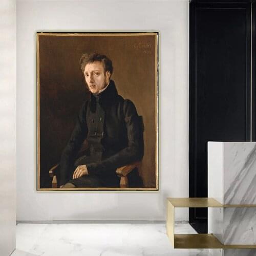 Citon Jean Baptiste Camille Corot《Toussaint Lemaistre》Canvas Art Oil painting Artwork Poster Picture Wall Decor Home Decoration