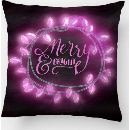Purple Chalk Drawn Merry And Bright Holiday Throw Pillow Case Decorative Cushion Cover Pillowcase Customize Gift By Lvsure