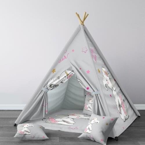 Play Tent for Kids Wigwam Portable Indoor Playground Tents Children Bedrooms Ballerina Elephant Little Star Model 122