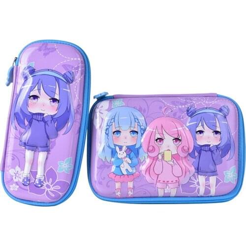 Kawaii Bag Anime 3D Large Capacity Pencil Cases for Girl Boys Portable Brushes Pencil Box Pouch School Supplies Stationery Gift