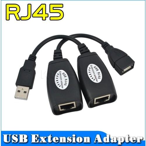 Kebidumei 1 Pair RJ45 Networking Extender Cable Adapter Mini USB Extender CAT5 5e 6 Cord LAN Cable 150ft Netwrok Extend
