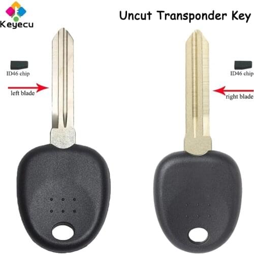 KEYECU Replacement Transponder Car Key - Left/ Right Blade & ID46 Chip- FOB for HYUNDAI Coupe Tucson Elantra Accent Santa Fe i10